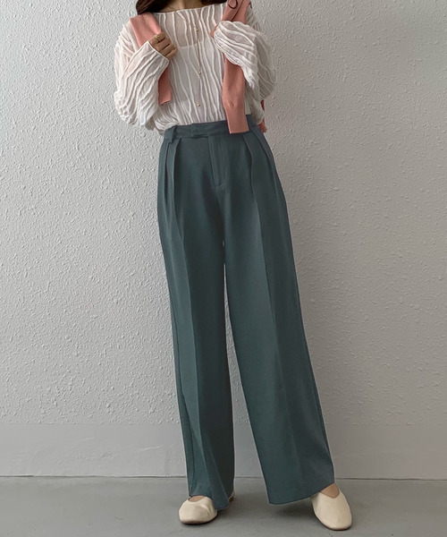 junoah(ジュノア)の「ダブルタックスラックスパンツ(スラックス・レディース・アイボリー/ブラック/モカ/ネイビー/ライム/イエロー/チャコール・LARGE/X-LARGE/MEDIUM)」の22枚目の写真