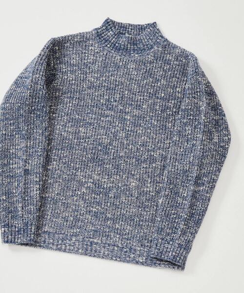 MEN'S MELROSE(メンズメルローズ)の「AC/W/Cスラブオフタートルセーター(ニット/セーター・メンズ・ブルー/ブラック×ホワイト/グレイッシュベージュ・3/4)」の16枚目の写真