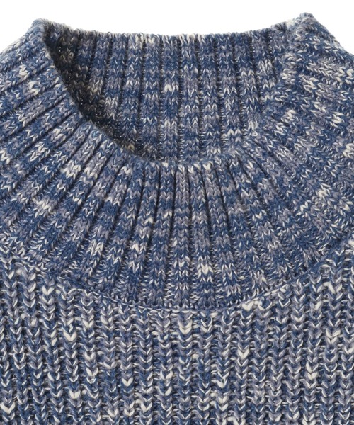 MEN'S MELROSE(メンズメルローズ)の「AC/W/Cスラブオフタートルセーター(ニット/セーター・メンズ・ブルー/ブラック×ホワイト/グレイッシュベージュ・3/4)」の10枚目の写真