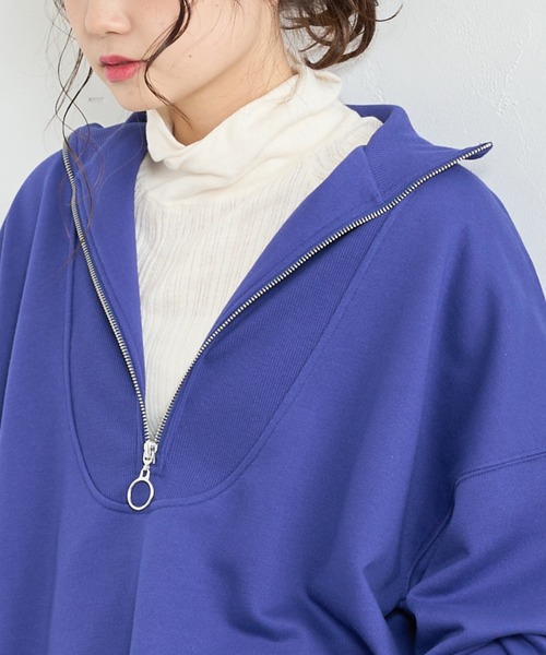 PUAL CE CIN（ピュアルセシン）の「綿針抜きハイネックリブインナー（Tシャツ/カットソー・レディース・ブラック/グレー/オフホワイト/ミント・FREE）」の2枚目の写真