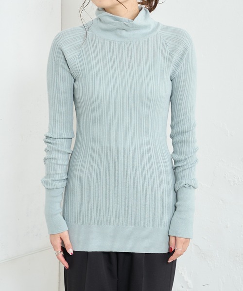 PUAL CE CIN（ピュアルセシン）の「綿針抜きハイネックリブインナー（Tシャツ/カットソー・レディース・ブラック/グレー/オフホワイト/ミント・FREE）」の21枚目の写真