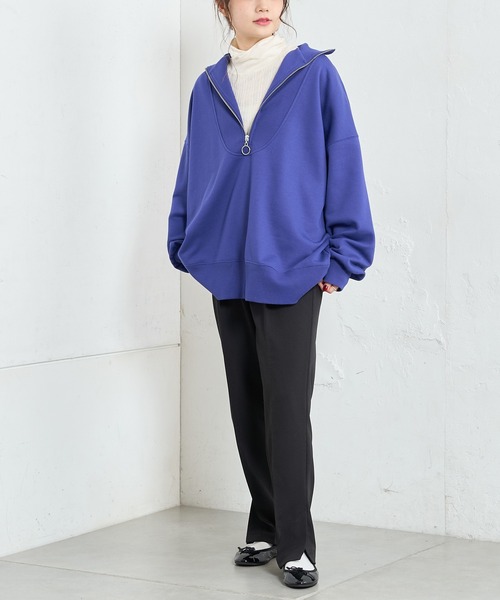 PUAL CE CIN（ピュアルセシン）の「綿針抜きハイネックリブインナー（Tシャツ/カットソー・レディース・ブラック/グレー/オフホワイト/ミント・FREE）」の8枚目の写真