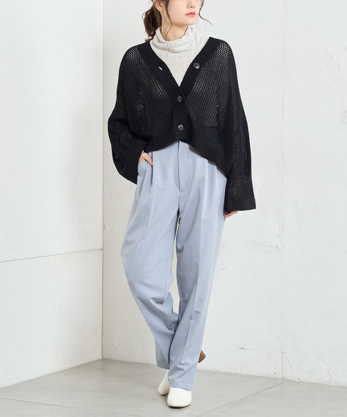 PUAL CE CIN（ピュアルセシン）の「綿針抜きハイネックリブインナー（Tシャツ/カットソー・レディース・ブラック/グレー/オフホワイト/ミント・FREE）」の12枚目の写真