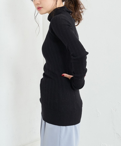 PUAL CE CIN（ピュアルセシン）の「綿針抜きハイネックリブインナー（Tシャツ/カットソー・レディース・ブラック/グレー/オフホワイト/ミント・FREE）」の17枚目の写真