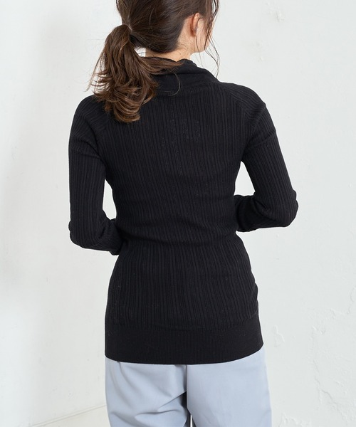 PUAL CE CIN（ピュアルセシン）の「綿針抜きハイネックリブインナー（Tシャツ/カットソー・レディース・ブラック/グレー/オフホワイト/ミント・FREE）」の18枚目の写真