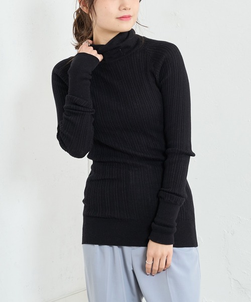 PUAL CE CIN（ピュアルセシン）の「綿針抜きハイネックリブインナー（Tシャツ/カットソー・レディース・ブラック/グレー/オフホワイト/ミント・FREE）」の16枚目の写真