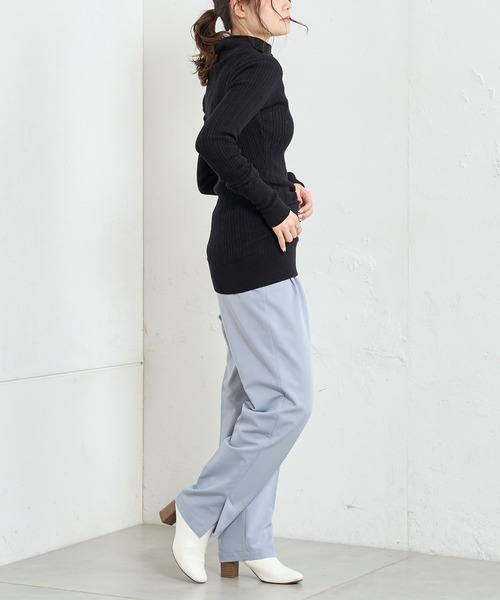 PUAL CE CIN（ピュアルセシン）の「綿針抜きハイネックリブインナー（Tシャツ/カットソー・レディース・ブラック/グレー/オフホワイト/ミント・FREE）」の20枚目の写真