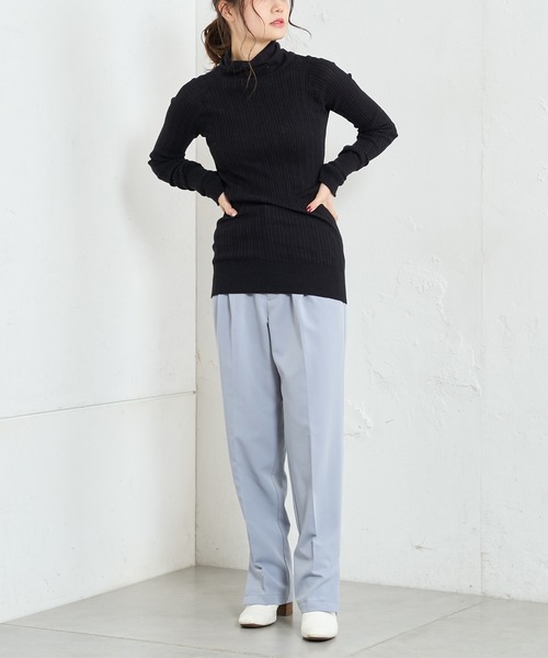 PUAL CE CIN（ピュアルセシン）の「綿針抜きハイネックリブインナー（Tシャツ/カットソー・レディース・ブラック/グレー/オフホワイト/ミント・FREE）」の19枚目の写真