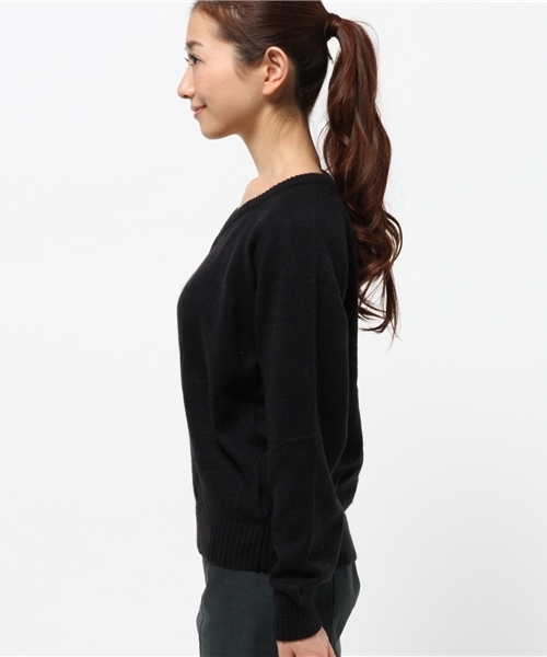 OUTLET（アウトレット）の「【who's who Chico】ナイロンアンゴラソフトドルマンニット（ニット/セーター・レディース・ネイビー/レッド・FREE）」の4枚目の写真