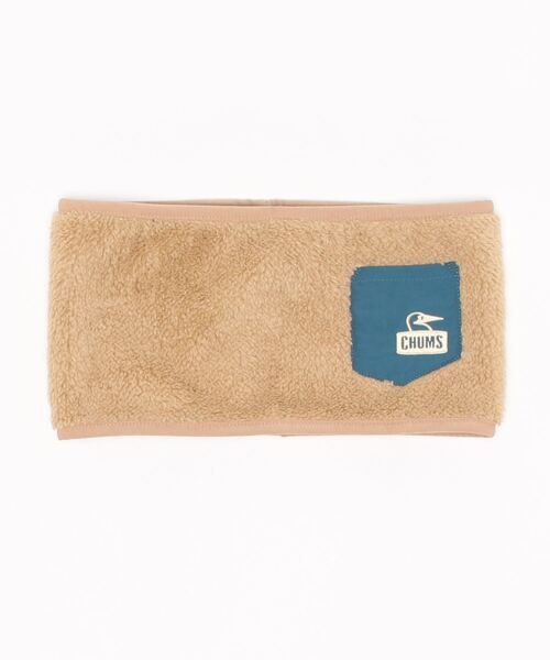 CHUMS(チャムス)の「CHUMS/チャムス Bonding Fleece Neck Warmer/ボンディングネックフリースウォーマー/ネックフリースウォーマー(マフラー・メンズ・ブラック/ベージュ・LARGE)」の2枚目の写真
