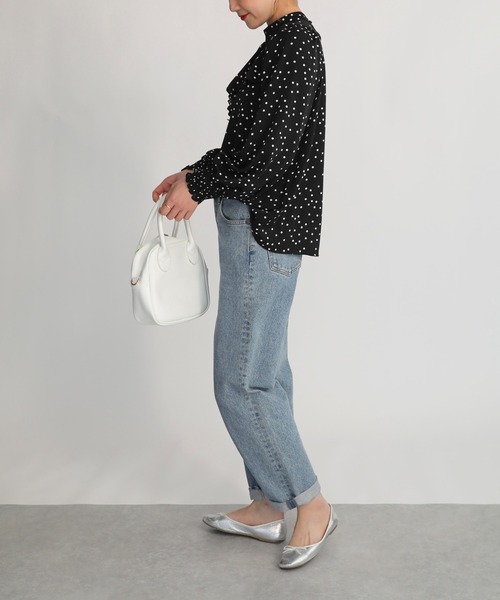 PICCIN（ピッチン）の「ドットプリントフリルネックブラウス（シャツ/ブラウス・レディース・ブラック/オフホワイト・M）」の17枚目の写真