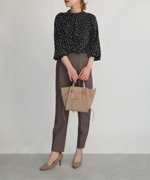 PICCIN（ピッチン）の「ドットプリントフリルネックブラウス（シャツ/ブラウス・レディース・ブラック/オフホワイト・M）」の21枚目の写真