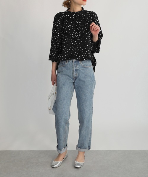 PICCIN（ピッチン）の「ドットプリントフリルネックブラウス（シャツ/ブラウス・レディース・ブラック/オフホワイト・M）」の20枚目の写真