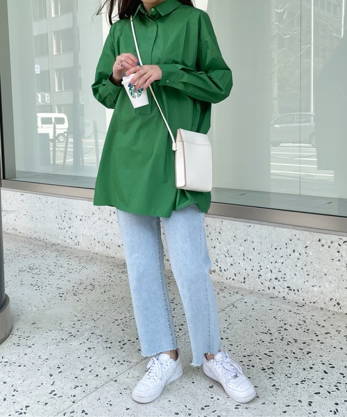 StyleSea(スタイルシー)の「コットンブロードバックオープンブラウス(シャツ/ブラウス・レディース・ホワイト/グリーン/ブラック/ライトブルー・MEDIUM)」の18枚目の写真