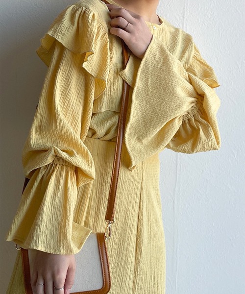 w closet(ダブルクローゼット)の「【SETUP対応】2WAYフリルプルオーバー(シャツ/ブラウス・レディース・オフホワイト/イエロー/グリーン・FREE)」の21枚目の写真