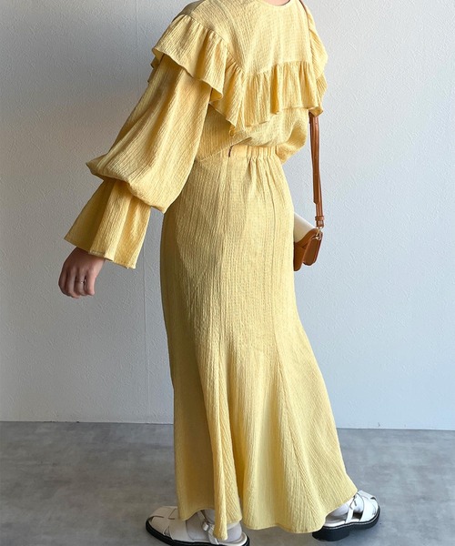 w closet(ダブルクローゼット)の「【SETUP対応】2WAYフリルプルオーバー(シャツ/ブラウス・レディース・オフホワイト/イエロー/グリーン・FREE)」の22枚目の写真