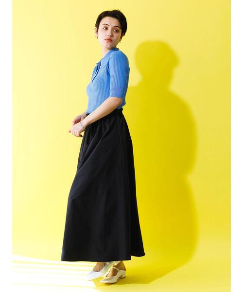 koe（コエ）の「リブニットスキッパー*（Tシャツ/カットソー・レディース・ブルー/グリーン/オレンジ/オフホワイト/イエロー・FREE）」の20枚目の写真