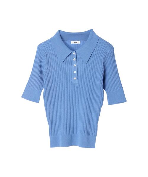 koe（コエ）の「リブニットスキッパー*（Tシャツ/カットソー・レディース・ブルー/グリーン/オレンジ/オフホワイト/イエロー・FREE）」の18枚目の写真