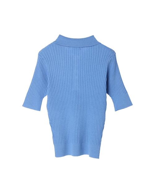 koe（コエ）の「リブニットスキッパー*（Tシャツ/カットソー・レディース・ブルー/グリーン/オレンジ/オフホワイト/イエロー・FREE）」の17枚目の写真