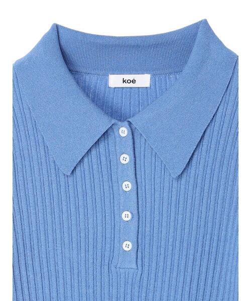 koe（コエ）の「リブニットスキッパー*（Tシャツ/カットソー・レディース・ブルー/グリーン/オレンジ/オフホワイト/イエロー・FREE）」の16枚目の写真