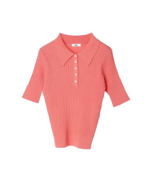 koe（コエ）の「リブニットスキッパー*（Tシャツ/カットソー・レディース・ブルー/グリーン/オレンジ/オフホワイト/イエロー・FREE）」の9枚目の写真