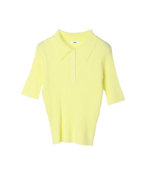 koe（コエ）の「リブニットスキッパー*（Tシャツ/カットソー・レディース・ブルー/グリーン/オレンジ/オフホワイト/イエロー・FREE）」の8枚目の写真