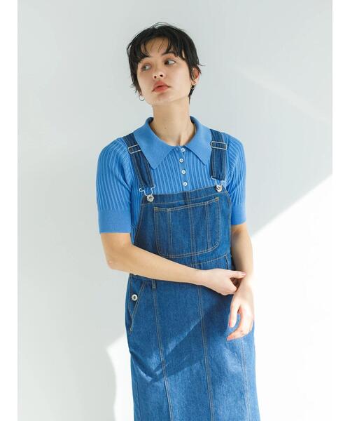 koe（コエ）の「リブニットスキッパー*（Tシャツ/カットソー・レディース・ブルー/グリーン/オレンジ/オフホワイト/イエロー・FREE）」の3枚目の写真