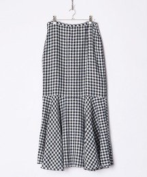 GINGHAM CHECK LINEN LONG SKIRT ギンガムチェックリネンロングスカート