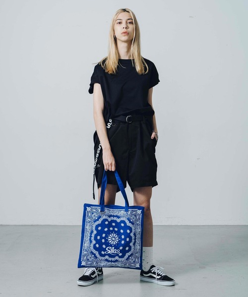 SILAS（サイラス）の「BANDANA PRINT TOTE BAG　サイラスバンダナプリントトートバッグ（トートバッグ・メンズ・ブラック/ブルー・ONE SIZE）」の5枚目の写真