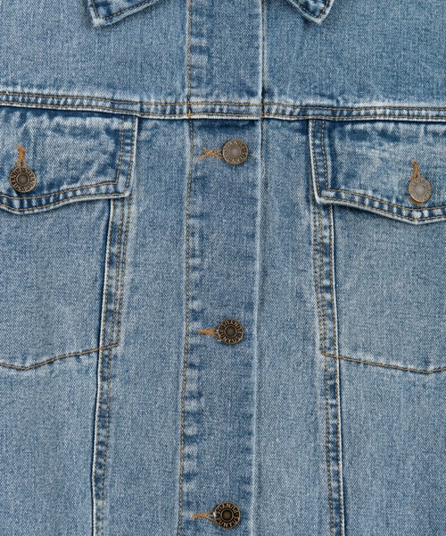 PUNYUS（プニュズ）の「デニムオーバージャケット（デニムジャケット・レディース・ライトブルー/ブラック・2/4/3）」の8枚目の写真