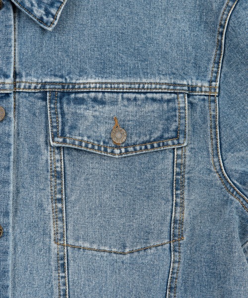 PUNYUS（プニュズ）の「デニムオーバージャケット（デニムジャケット・レディース・ライトブルー/ブラック・2/4/3）」の12枚目の写真