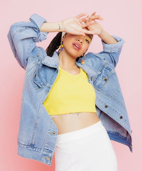 PUNYUS（プニュズ）の「デニムオーバージャケット（デニムジャケット・レディース・ライトブルー/ブラック・2/4/3）」の15枚目の写真