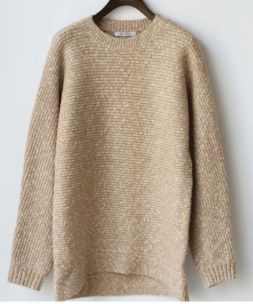 REAL CUBE(リアルキューブ)の「ネップチュニックニット(ニット/セーター・レディース・ライトブルー/ベージュ・FREE)」の2枚目の写真