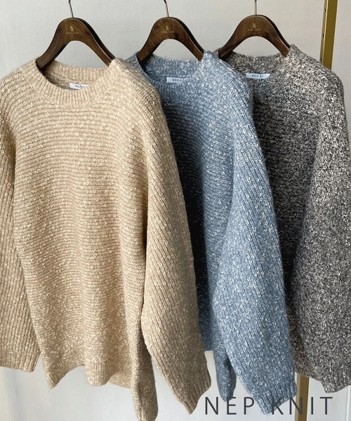 REAL CUBE(リアルキューブ)の「ネップチュニックニット(ニット/セーター・レディース・ライトブルー/ベージュ・FREE)」の8枚目の写真