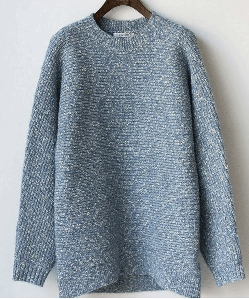 REAL CUBE(リアルキューブ)の「ネップチュニックニット(ニット/セーター・レディース・ライトブルー/ベージュ・FREE)」の6枚目の写真