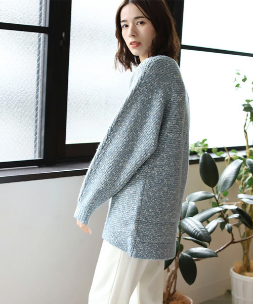 REAL CUBE(リアルキューブ)の「ネップチュニックニット(ニット/セーター・レディース・ライトブルー/ベージュ・FREE)」の14枚目の写真