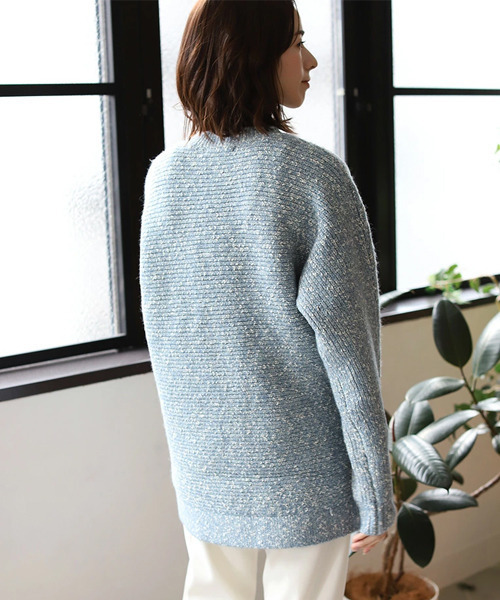 REAL CUBE(リアルキューブ)の「ネップチュニックニット(ニット/セーター・レディース・ライトブルー/ベージュ・FREE)」の15枚目の写真