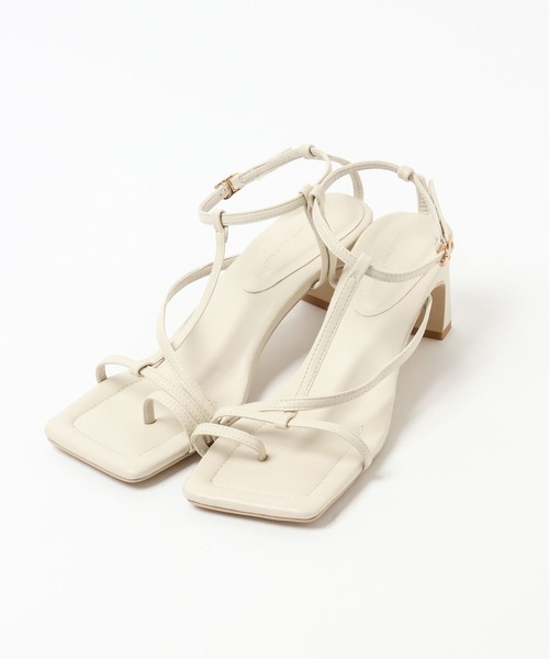 mysty woman（ミスティウーマン）の「ナロースクエアサンダル 271825（サンダル・レディース・ブラック/オレンジ/アイボリー・MEDIUM/LARGE）」の14枚目の写真