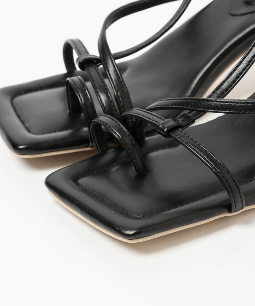 mysty woman（ミスティウーマン）の「ナロースクエアサンダル 271825（サンダル・レディース・ブラック/オレンジ/アイボリー・MEDIUM/LARGE）」の9枚目の写真