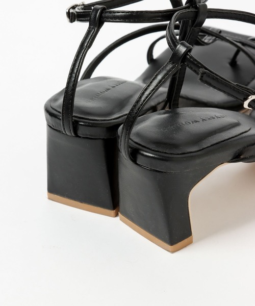 mysty woman（ミスティウーマン）の「ナロースクエアサンダル 271825（サンダル・レディース・ブラック/オレンジ/アイボリー・MEDIUM/LARGE）」の18枚目の写真