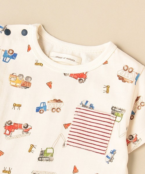 sense of wonder（センスオブワンダー）の「働くクルマショートオール（ロンパース・キッズ・キナリ・70cm/80ｃｍ）」の4枚目の写真