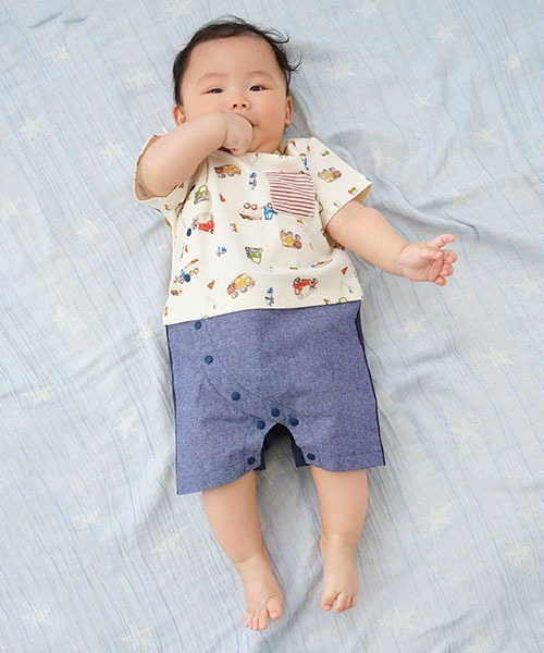 sense of wonder（センスオブワンダー）の「働くクルマショートオール（ロンパース・キッズ・キナリ・70cm/80ｃｍ）」の11枚目の写真