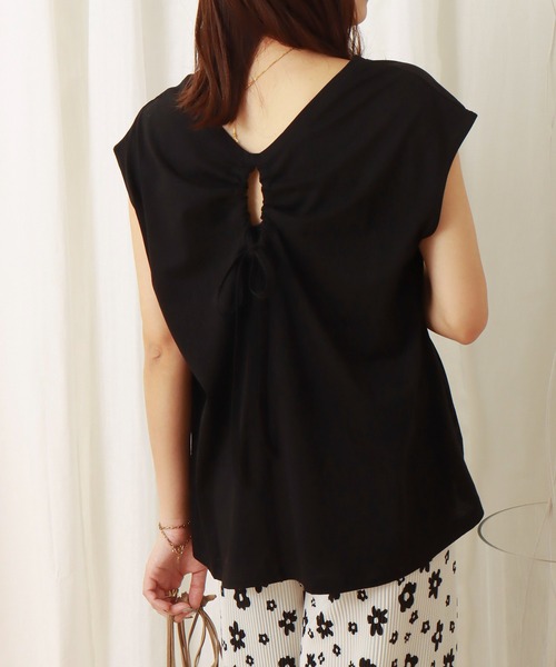 libelle more(リベル モア)の「シルケット天竺 バックギャザーリボンプルオーバー(Tシャツ/カットソー・レディース・ブラック/ブラウン/オフホワイト/オレンジ・M/L)」の18枚目の写真