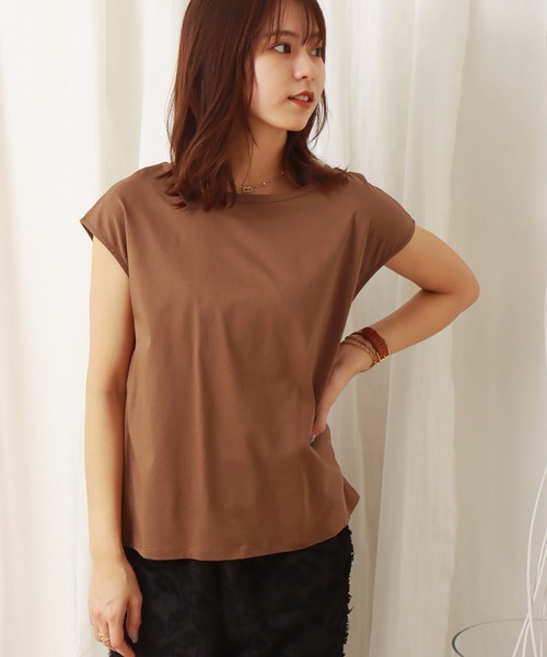 libelle more(リベル モア)の「シルケット天竺 バックギャザーリボンプルオーバー(Tシャツ/カットソー・レディース・ブラック/ブラウン/オフホワイト/オレンジ・M/L)」の5枚目の写真