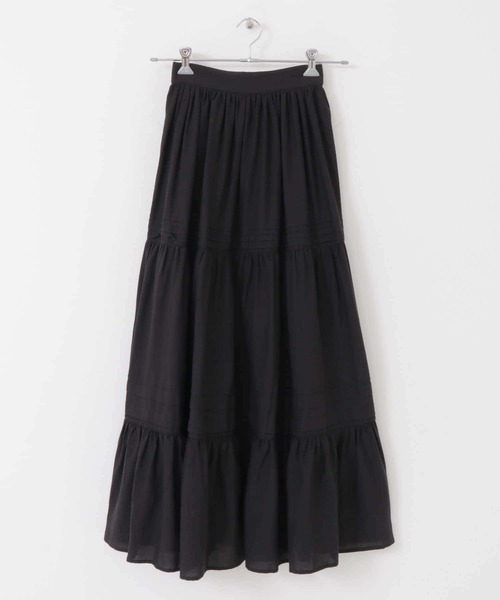 SENSE OF PLACE by URBAN RESEARCH（センスオブプレイスバイアーバンリサーチ）の「タックティアードスカート（スカート・レディース・グリーン/ブラック/オフホワイト・ONE）」の2枚目の写真