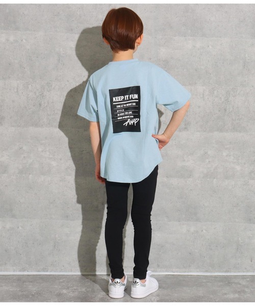 ANAP kids(アナップキッズ)の「ビッグTシャツ+レギンス巾着(Tシャツ/カットソー・キッズ・ベージュ/ピンク/サックスブルー/オフホワイト・110cm/120cm/130cm)」の13枚目の写真