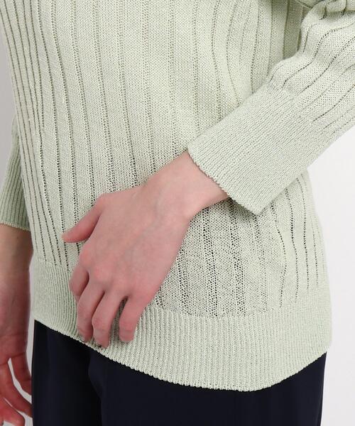 COUP DE CHANCE（クードシャンス）の「◆【洗える/日本製】ホールガーメント(R)Vネックワイドリブニット（ニット/セーター・レディース・ネイビー系6/ホワイト系/ライトグリーン/イエロー・38/34）」の16枚目の写真