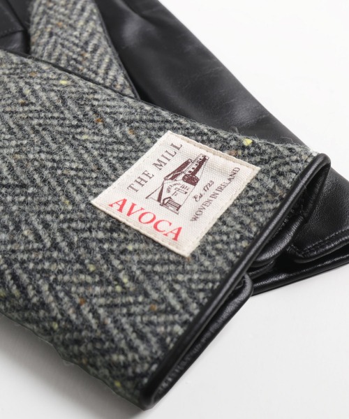 sankyo shokai（サンキョウショウカイ）の「[AVOCA]ヘリンボーンラム革手袋（手袋・レディース・ベージュ/ネイビー/グレー/カーキ/ブルー/マスタード・FREE）」の20枚目の写真