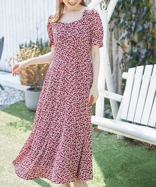 ウエストりぼん付きフロントギャザーチェリープリントワンピース ワンピース Tocco Closet トッコ クローゼット のファッション通販 Zozotown