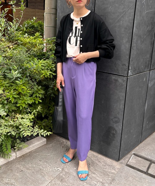 feepur（フェピュール）の「ミニポケ付きカットカラーカーディガン（カーディガン/ボレロ・レディース・ブラック/パープル/オフホワイト/ピンク/グリーン/杢グレー・MEDIUM）」の11枚目の写真